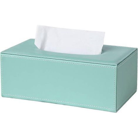 Rechteckige Taschentuchbox aus Leder (mintgrün) (1/4)