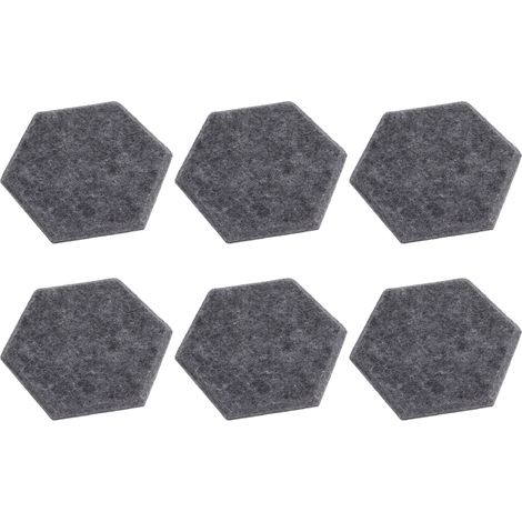 Panneaux Acoustiques Hexagonaux 12 Pièces, Mousse Haute Densité, Absorption Sonore, Bord Biseauté, Panneaux Muraux 14x12x7cm, Gris Foncé (1/5)