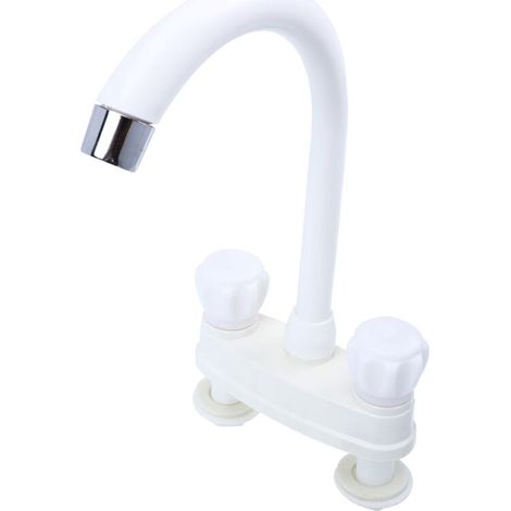 Robinet en plastique à deux poignées pour lavabo de salle de bain/cuisine (1/5)