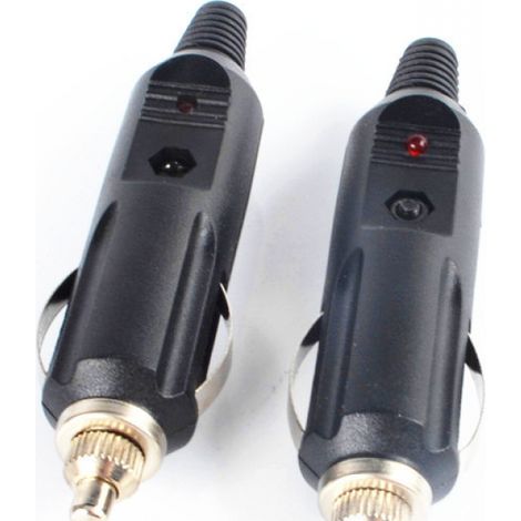 BRAVIX Lot de 2 Connecteurs/prises allume-cigare automobile avec diode 12V et 24V  mâle
