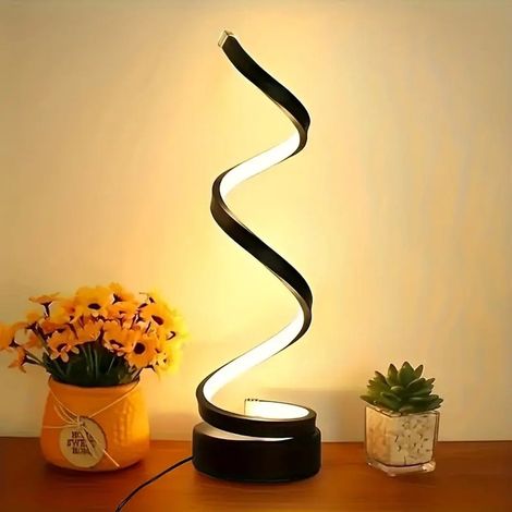 Lampada da tavolo classica a spirale a LED - Lampada da tavolo in metallo dimmerabile - Lampada da tavolo - 3 opzioni di temperatura colore - Lampada decorativa moderna - Lampada per soggiorno e uffic (1/5)