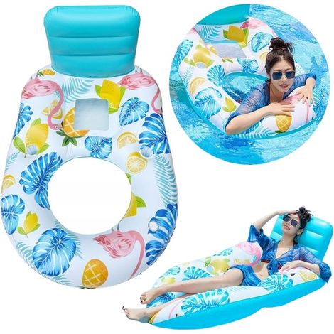 Matratze zum Schwimmen, aufblasbare Wasserliege, türkis, Sonnenbaden AUF dem Wasser (1/5)