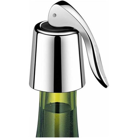 Wine Stopper, 2 Pcs Stainless Steel Wine Bottle Stoppers, Reusable Vacuum Rubber Sealer with Built-in Pressure Pump (1/5)