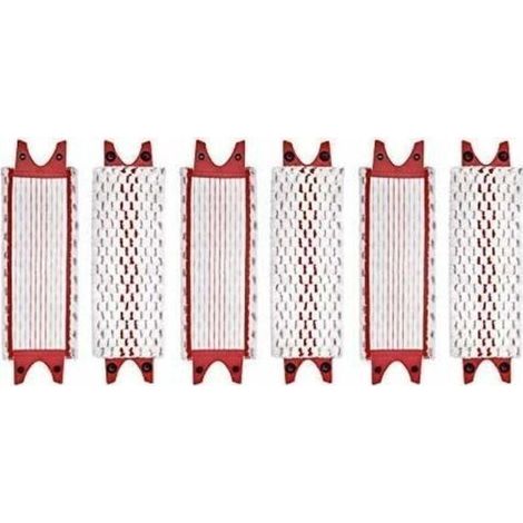 Lot de 6 têtes de balai plates en microfibre – Compatibles Vileda UltraMax – Lavables en machine – Nettoyage sols durs efficace (1/4)