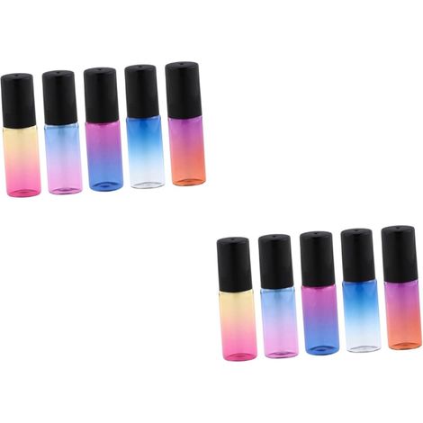 10pièces Fons Roll Avec Dégradées Bouteilles Rechargeables Pour Huiles Essentielles Et Pour Voyage Et Usage Domestique