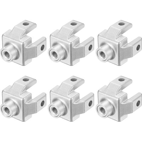 M8 Foot End Connector, 6 Pieces, Silver (1/5)