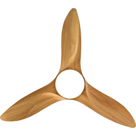 Ventilateur de plafond moderne 36 pouces couleur bois naturel, 3 tons dimmables, pales en bois massif, poignée de commande, moteur CC réversible, fonction mémoire, finition élégante pour la décoration (1/5)