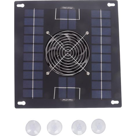 Ventilateur D'extraction à énergie Solaire, Kit De Ventilateur De Panneau Solaire Monocristallin pour Cabane De Serre De Poulailler (1/5)