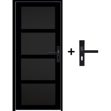Telia Black Door Block 4 Pannelli H204 x L73 Tavolino laterale a spinta sinistra + maniglia (1/5)