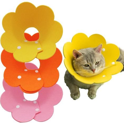 Lot de 3PCS Collerette pour Chat, Collier de Protection pour Animaux Réglable, Anti-Morsure Protection Cône Collerettes pour Chien Chat, Colliers élisabéthains pour Chats, Finale Collerette Post-OP(S) (1/5)