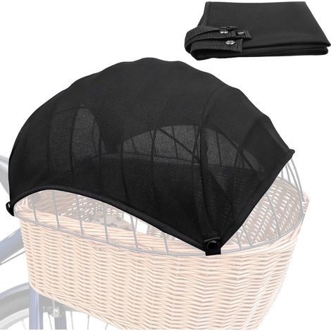 Voile d'ombrage pour panier de vélo pour chien, housse de panier de vélo en microfibre, protection solaire pour chien, montage rapide pour panier de vélo arrière, 60 x 36 cm (1/5)