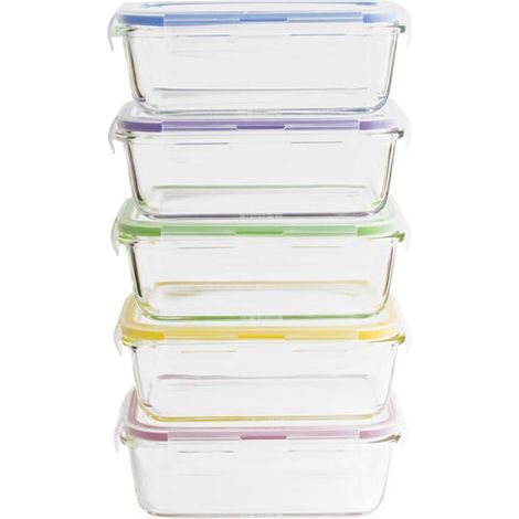5 cajas rectangulares para cocinar por lotes - PKV-5SRB - Pebbly -