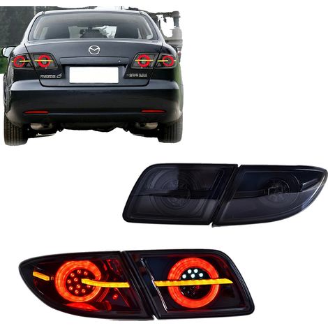 Ensemble de feux arrière, boîtier ABS, tension de fonctionnement de 12V, sortie de 3400 lumens, Compatible avec Mazda 6 2003-2008, clignotant séquentiel (1/5)