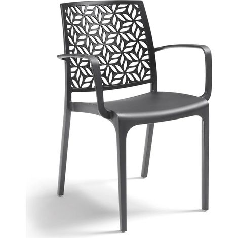 SEDIA NINFA 56X56XH81CM GRAFITE CON BRACCIOLI (1/2)