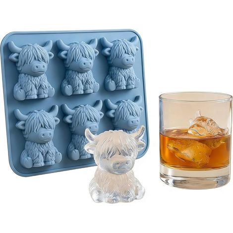Mini-Eiswürfelform in Form eines Hochlandrindes – 6 Reihen (1/4)
