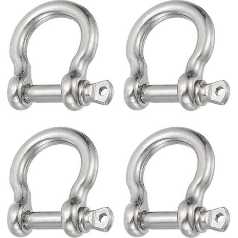 Porte-boulon à vis 4 mm 5/32 po 22 lb 4 pièces, fermeture à manille forgée en acier inoxydable marin 304 pour chaînes, câbles métalliques et d (1/5)