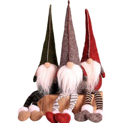Ensemble de 3 gnomes de Noël décoratifs faits main pour la décoration intérieure (1/5)
