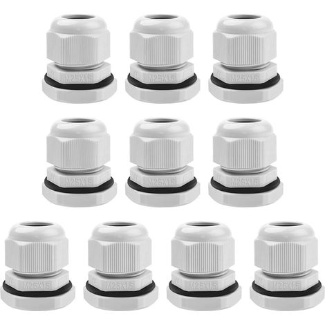 Lot De 10 Presse-étoupes M25, Connecteurs Étanches IP68, Pour Câbles De 12 À 15 Mm, Pour Boîtier De Commande De Jardin Extérieur. (1/5)