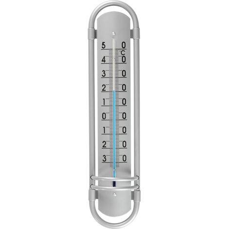 Thermometer Strend Pro TM-180 Borderer, Außen-, für Fenster, 380x88x35 mm, Alu-Optik, Kunststoff (1/4)