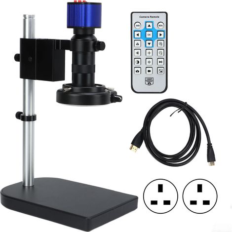 Caméra microscope numérique 4K 24MP USB2.0 avec objectif C, grossissement 10-150X, AC100-240V, prise UK, pour soudure et inspection de réparation. (1/5)