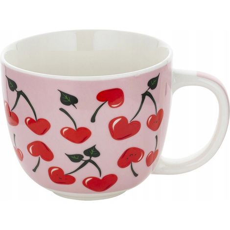 Mug en porcelaine avec anse, 400 ml, motif de fruits décoratif (1/5)