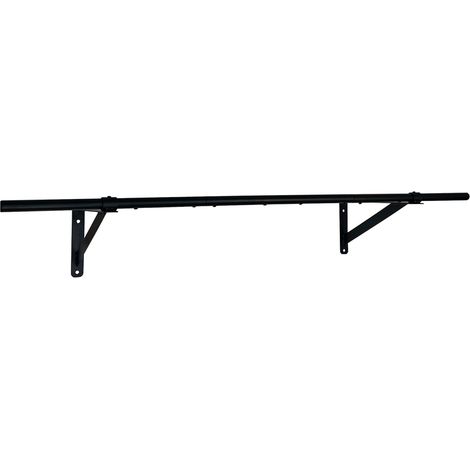 Oypla 4ft Wall Mounted Garment Clothes Rail Super Heavy Duty All Metal Black (1/5)