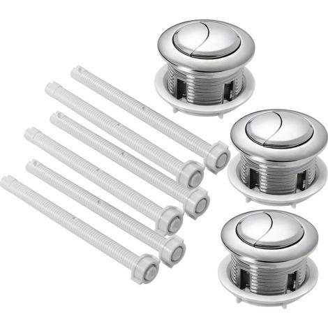 Boutons-poussoirs Ronds pour réservoir WC, 38mm, Argenté, Abs (1/5)