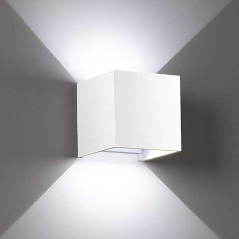 LED Wandlampe Modern Aluminium Wandleuchte Auf und ab Einstellbarer Lichtstrahl für Schlafzimmer Wohnzimmer Flur 7W Weißlicht (Weiß)