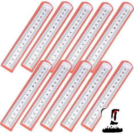 Règle droite, acier inoxydable, outil de mesure de précision, 10pcs 15cm (1/2)