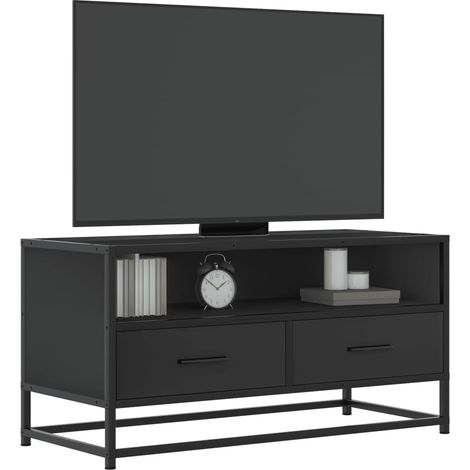 TV-Schrank Schwarz 80x34,5x40 cm Holzwerkstoff und Metall vidaXL490647 (1/5)