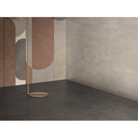 Baldosas En Gres Porcelánico Efecto Cemento-Resina Negro 60X120 - Cs25025 (Ceramishop.es)