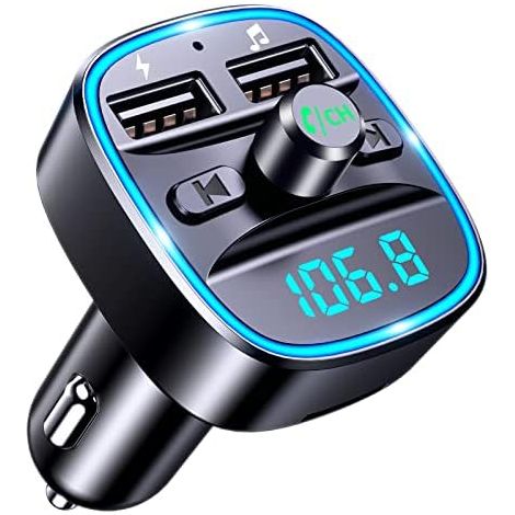 [Aggiornamento 2026] Autoradio Bluetooth con trasmettitore FM Bluetooth 5.3, lettore musicale, doppie porte USB, chiamate in vivavoce e supporto per schede TF/chiavette USB (1/5)