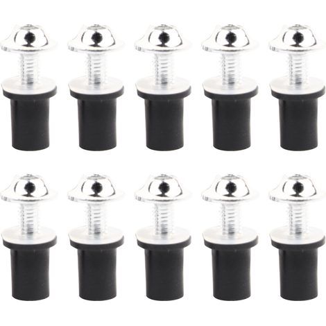 Vis hexagonales intérieures universelles pour pare-brise de moto M5, 10 pièces, argent (1/5)