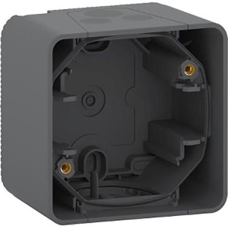 Schneider MUR37911 Mureva Styl - Scatola per 1 presa - a filo muro - IP55 - IK08 - grigio