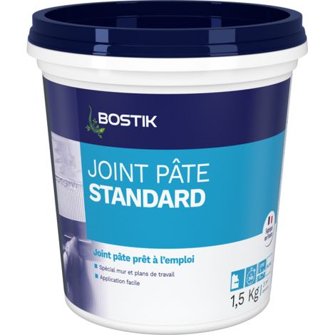 Bostik - Joint de Carrelage Prêt à l'Emploi - Mur et Plan de Travail - Joint en Pâte Blanc - Pôt de 1,5 kg (1/4)