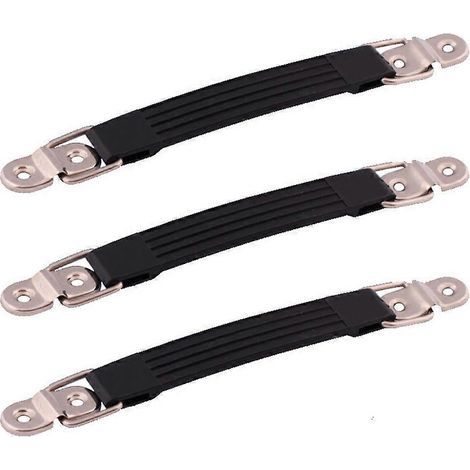 Set mit 3 flexiblen, einfachen und praktischen Griffen für Möbel, Schränke und Koffer (schwarz) – 17,6 x 2,7 cm (1/4)