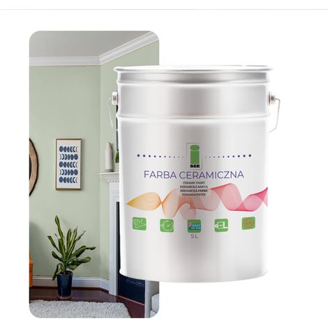 PITTURA MURALE IN CERAMICA LAVABILE VERDE PASTELLO 5L ANTIMACCHIA (1/5)