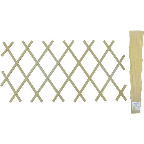 Trade Shop - Traliccio Rete In Vimini Bamboo 100 X 200 Cm Estensibile Beige Piante Rampicanti -