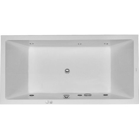 Baignoire Bain à remous rectangulaire STARCK 252 l 180x90 blanc, 2 dossiers Jet-Syst