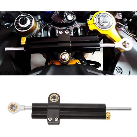 Adatto per stabilizzatori di sterzo per motociclette in generale, regolabile da 75 mm, nero.