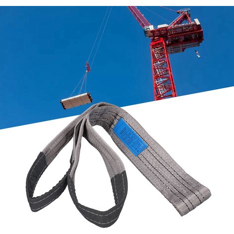 Élingue de levage 4T en sangle PES renforcée, 2 mètres (6.6ft) pour transport sécurisé et manutention robuste