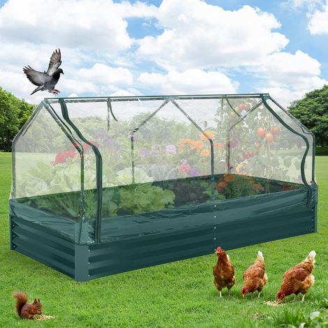 Carré de Jardin-Jardinière Surélevé– Bac de Culture Résistant aux Intempéries pour Légumes&Herbes- Vert,180×90×30cm (1/5)