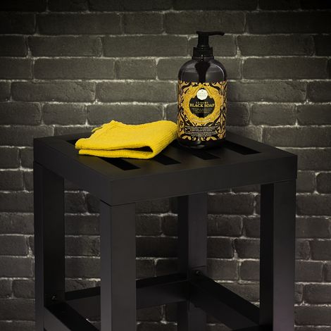 BATHBAZAAR - Tabouret PLAZZA en inox noir ou blanc (1/5)