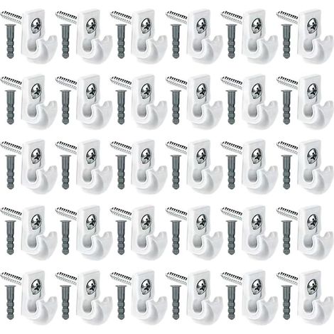 30 crochets plafond - blanc - pour suspension et décoration (1/5)