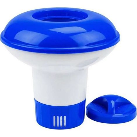 Accessoires de piscine (12,7 cm) 1 comprimé flottant de chlore médical pour piscine et spa, outil de nettoyage automatique, distributeur pour piscine extérieure (1/5)