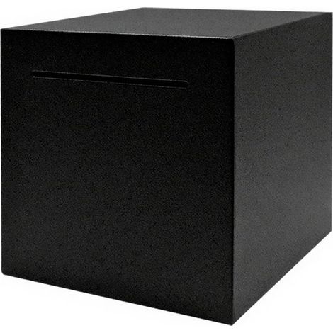 Schwarze Edelstahl-Spardose, nicht öffnen, 12 x 12 x 12 cm, Spardose für Münzen und Scheine, Spardose für Erwachsene und Geschenk für Kinder (1/5)