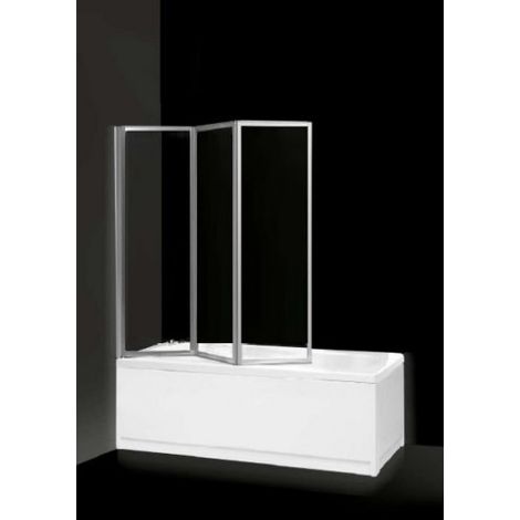 Box vasca 3 pannelli pieghevole a libro, cristallo trasparente 133/134 cm CAROLA