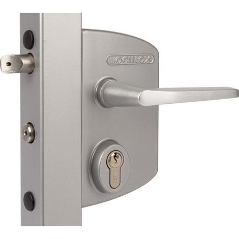 Locinox – Serrure électrique pour portail industriel – Poteau carré 10 à 30mm – Pêne demi-tour réversible – Mécanisme en acier inoxydable
