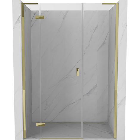 Mexen Mist-H L puerta de ducha abatible izquierda 120 cm, transparente, dorada - 8A5L-120-001-50-00-L (1/5)