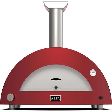 forno pizza a legna alfa "moderno" rosso 3 pizze